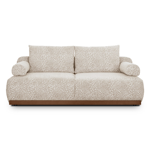 Canapé convertible 3 places avec coffre de rangement en tissu chenille léopard - ouverture rapide - Auteuil