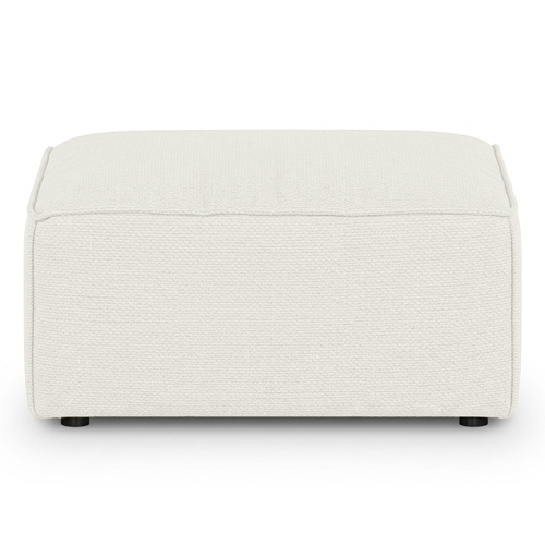 Pouf en tissu chenille beige - Livia
