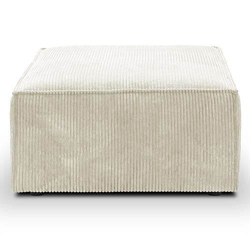 Pouf en velours côtelé beige - Asti
