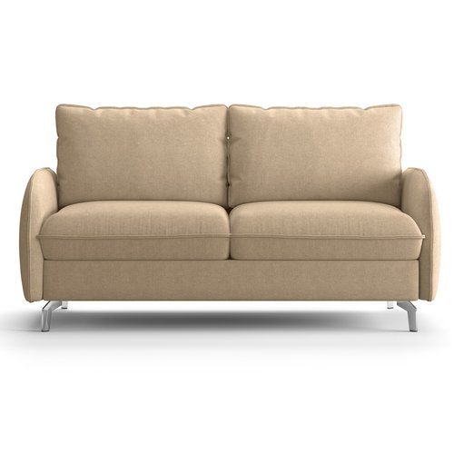 Canapé droit convertible 3 places en tissu chenille taupe - ouverture express - Novoli