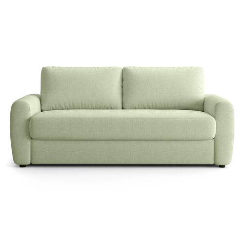 Canapé droit convertible 3 places en tissu chenille vert sauge - ouverture express - Salvia