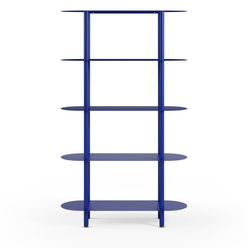 Etagère bibliothèque arrondie 5 niveaux en métal bleu électrique 90 cm - Ysia