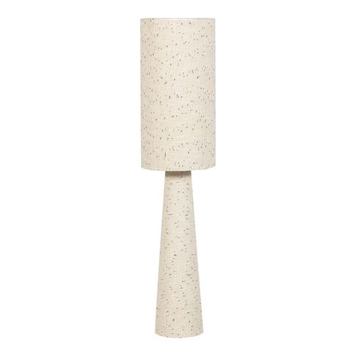 Lampadaire en métal et tissu bouclé beige à pois noirs - Loft