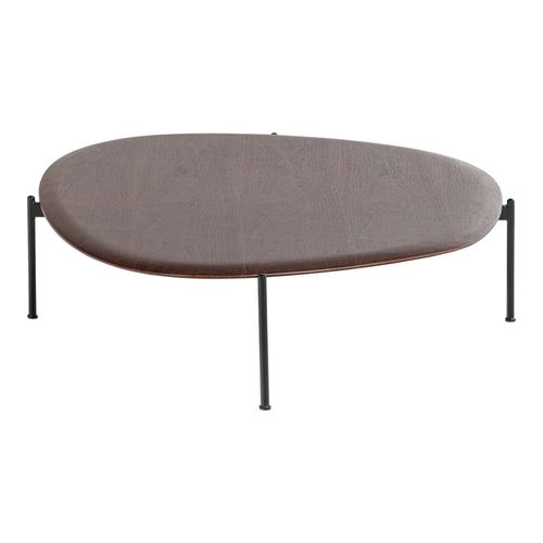 Table basse organique effet bois brun 121 cm - Kota