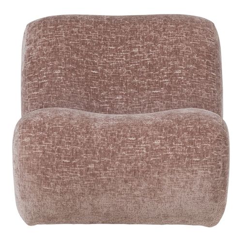 Fauteuil en velours effet craquelé rose poudré - Nomu