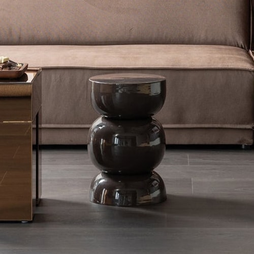 Table d'appoint en métal brun foncé Ø30 cm - Breno