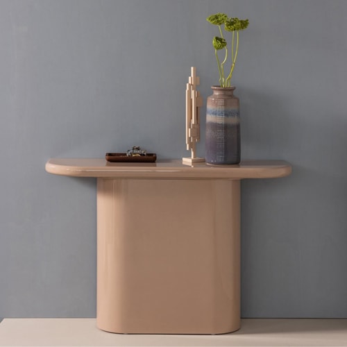 Console laquée rose poudré brillant 120 cm- Nocta
