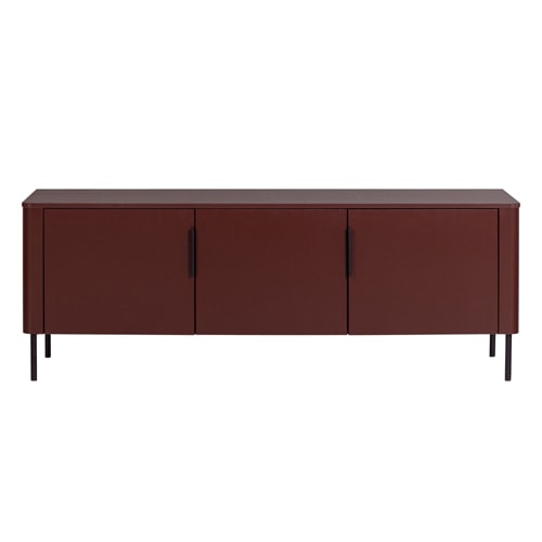 Meuble TV en pin cannelé bordeaux 154 cm - Gunnar