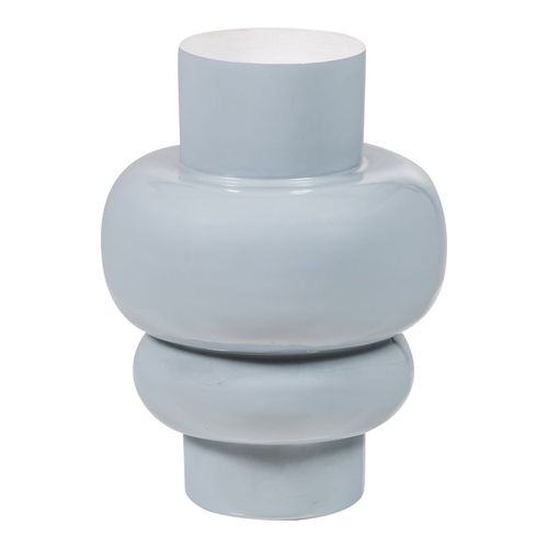 Vase en métal gris clair brillant Ø20 cm- Auri