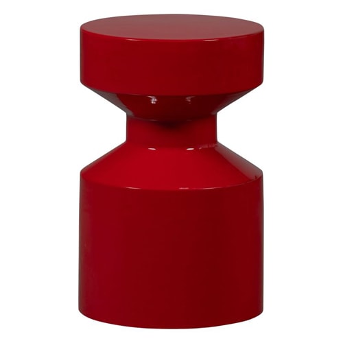 Table d'appoint en métal laqué rouge brillant Ø30 cm - Ferry
