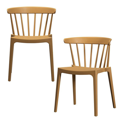Lot de 2 chaises de jardin à barreaux caramel - Bliss