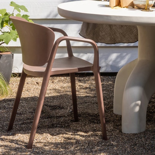 Lot de 2 chaises de jardin empilable rose saumon - Bent