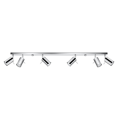 Plafonnier 6 lumières en métal chrome - Ring