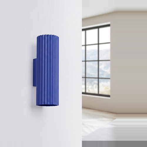 Applique en aluminium cannelé 20 cm bleu - Karbon