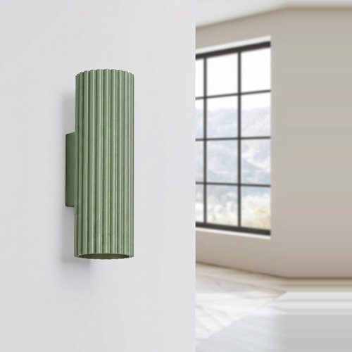 Applique en aluminium cannelé 20 cm vert sauge - Karbon