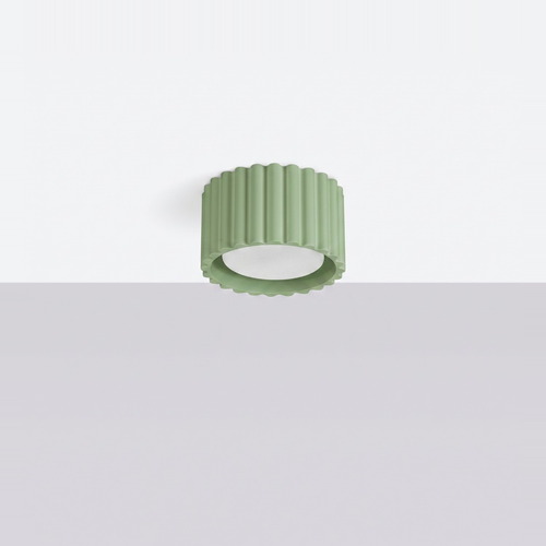 Plafonnier cannelé vert sauge - Aura