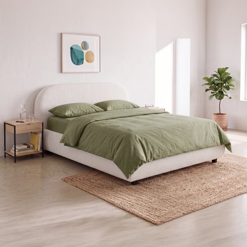 Housse de couette en gaze de coton lavé kaki 240 x 220 cm - Mykonos