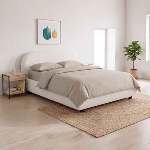 Ensemble Housse de couette & 2 taies d'oreiller en percale de coton lin 240x220 cm - Venezia