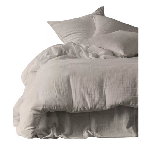 Drap housse en gaze de coton lavé Lin 160 x 200 cm - Mykonos