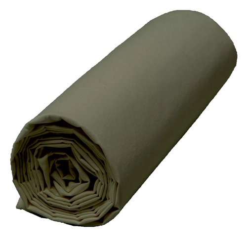 Drap Housse en percale de coton kaki 140x200 cm - Venezia