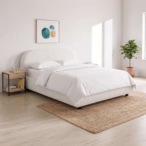 Drap Housse en percale de coton blanc 160x200 cm - Venezia