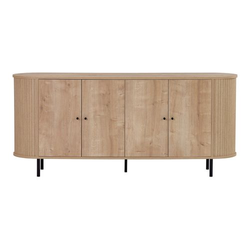 Buffet 4 portes effet chêne clair 180 cm - Piera