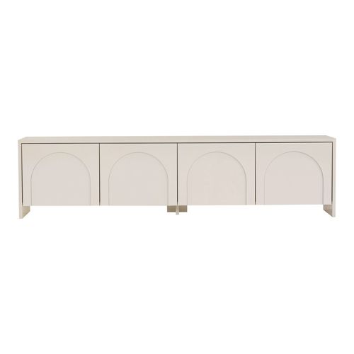 Meuble TV 4 portes crème 180 cm - Vela
