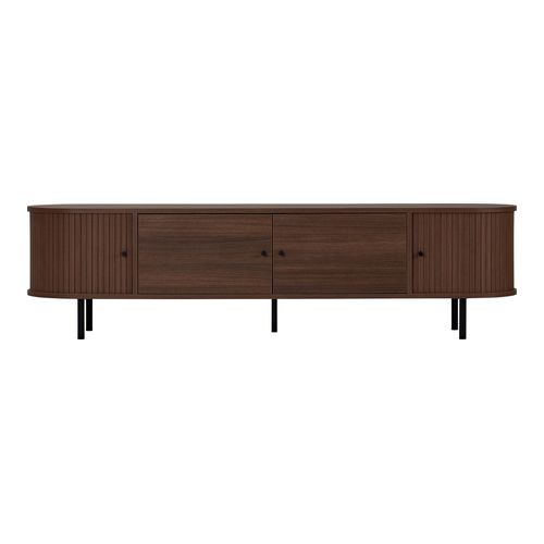 Meuble TV 4 portes effet noyer 180 cm - Enzia