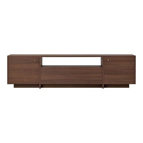 Meuble TV 3 portes 1 niche effet noyer 180 cm - Lira