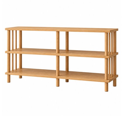 Console 4 niches effet pin 120 cm - Yalia
