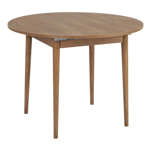 Table à manger extensible ronde effet chêne 4 convives 100/131 cm - Marea