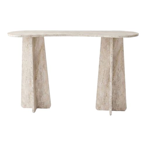 Console effet travertin 120 cm - Elina