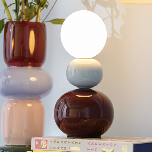 Lampe à poser décorative bordeaux & bleu - Firenze