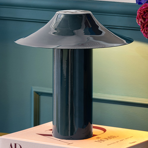 Lampe à poser en métal bleu pétrole - Catania