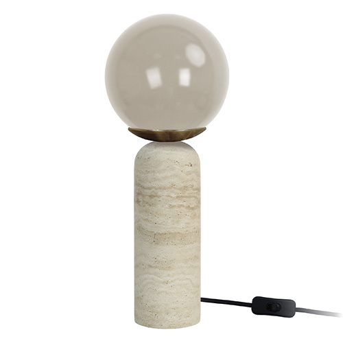 Lampe à poser sphérique en marbre crème - taille M - Lazio