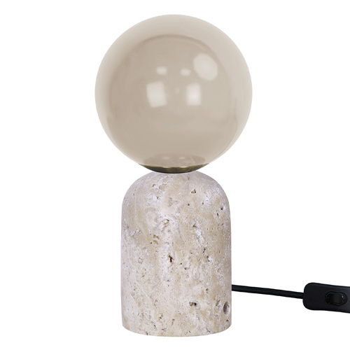 Lampe à poser sphérique en marbre crème - taille S - Lazio