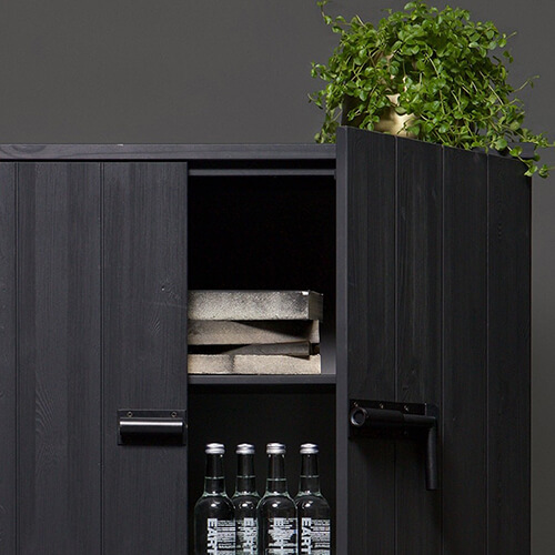 Armoire 2 portes en pin noir - Collection Bruut - Vtwonen