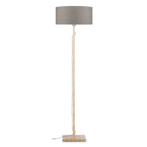 Lampadaire en bambou abat jour en lin foncé - Collection Fuji - Good&Mojo