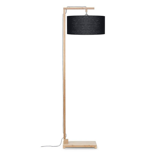 Lampadaire en bambou abat jour en lin noir - Collection Himalaya - Good&Mojo