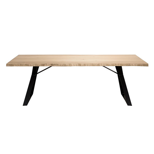 Table à manger 230x100cm en chêne piètement métal noir - Collection Maxence