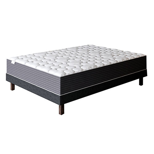 Ensemble matelas effet mémoire + sommier 90x190 Memo HR Hbedding - Mousse polyuréthane, Mousse HR et mousse Hifeel