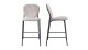 Lot de 2 tabourets de bar en velours côtelé beige, piètement métal noir - Betty