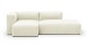 Canapé d'angle à gauche modulable avec méridienne 3/4 places en tissu beige - Modulo New