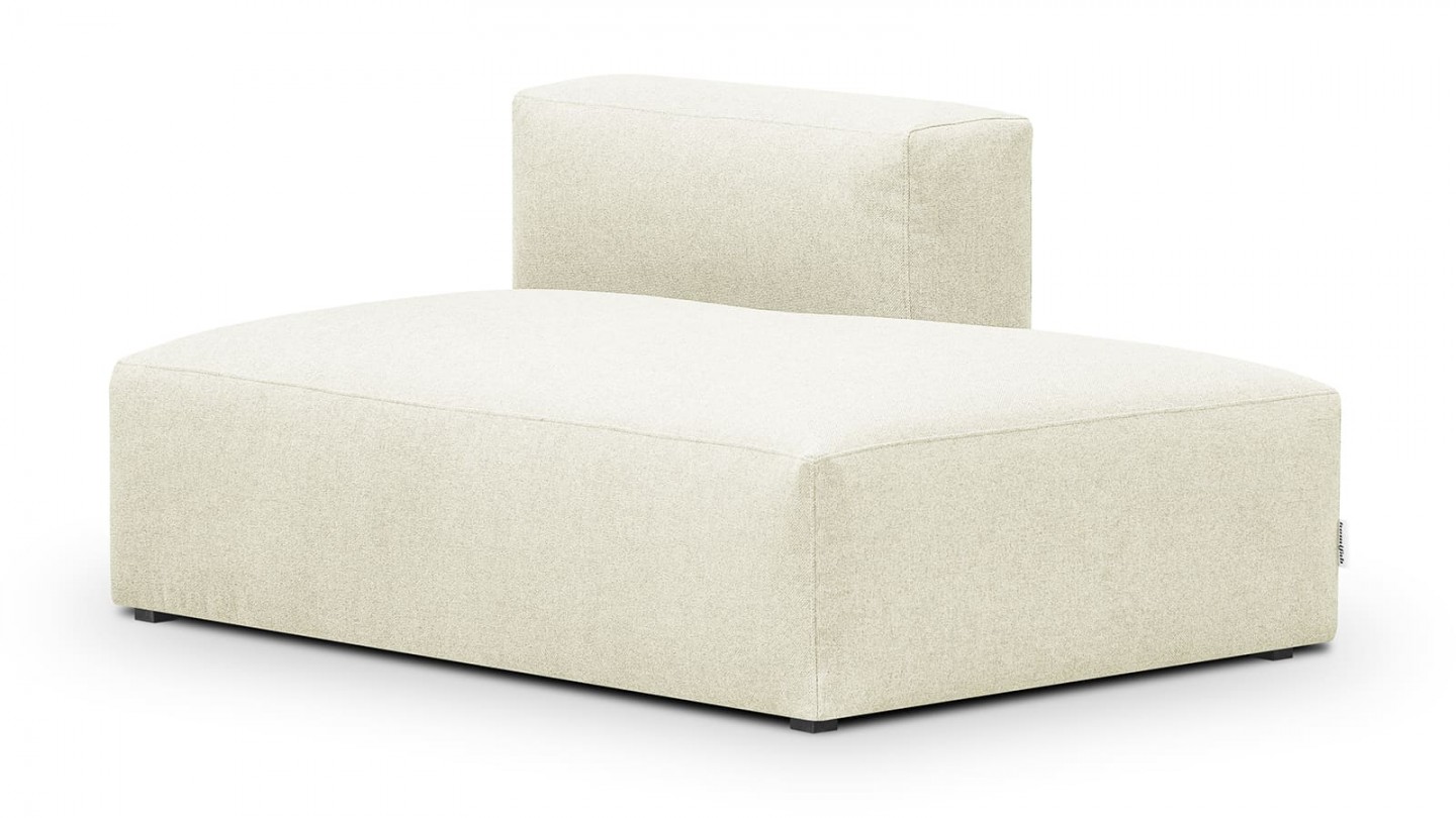 Module d'angle ouvert à droite 2 places en tissu ivoire - Modulo