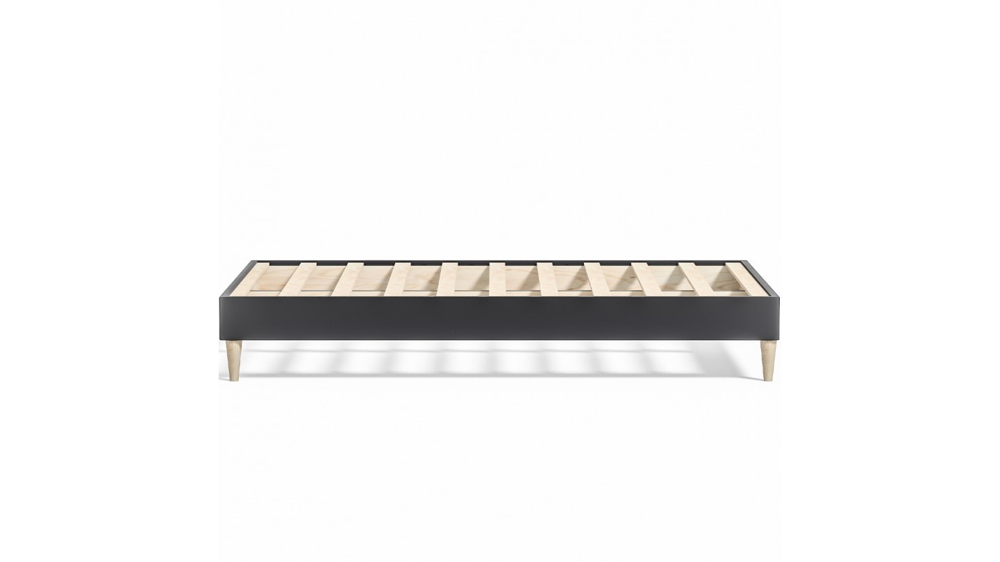 Ensemble lit adulte 160x200 cm en velours gris + Matelas Hybride à ressorts ensachés et mémoire de forme - Spring Elite