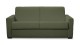 Canapé convertible 3 places en tissu bouclette vert kaki - Ouverture express - Couchage quotidien - Paloma