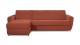 Canapé d'angle convertible réversible 5 places en velours côtelé rouille - Ouverture express - Couchage quotidien - Leandro