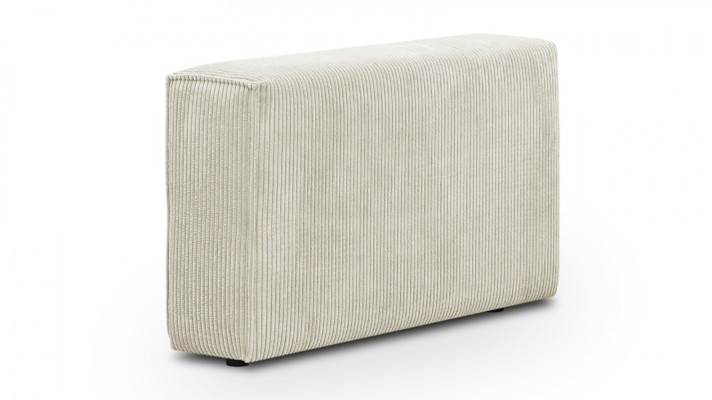 Canapé d'angle modulable convertible 7 places avec coffre de rangement en velours côtelé beige - Harper Mod