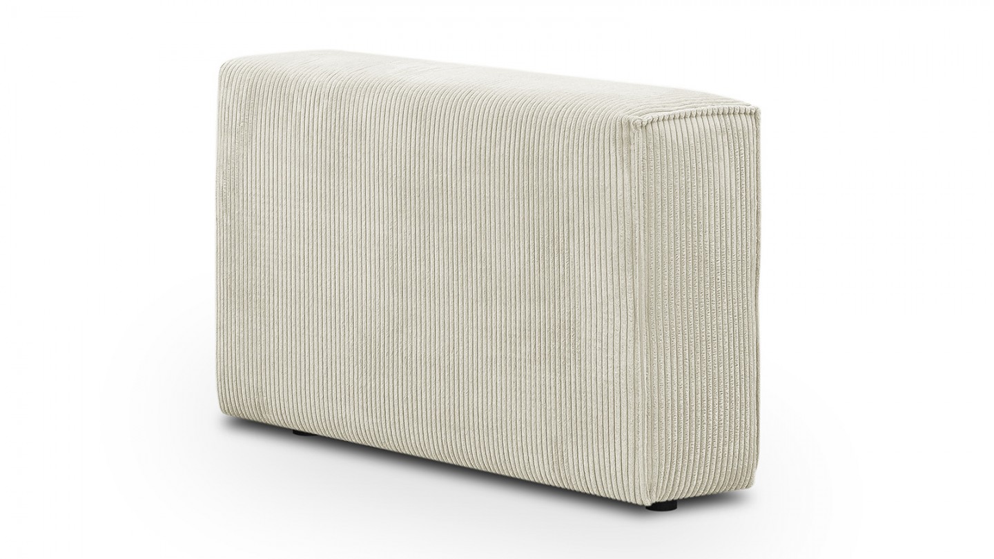 Canapé d'angle à droite panoramique convertible modulable 8 places avec pouf en velours côtelé beige - Harper Mod