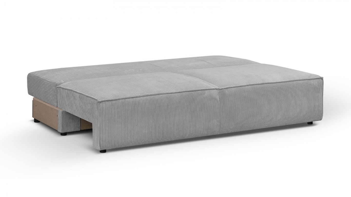 Module canapé convertible 2 places avec coffre de rangement en velours côtelé gris clair - Harper Mod